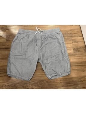 Vilebrequin Linen Blend Swim Shorts Mens 4XL Gray Striped Elastic Waist Luxury